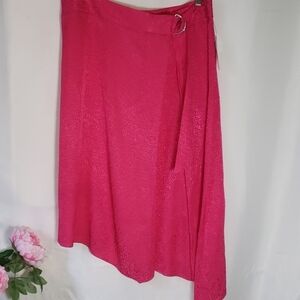 Nine West asymmetric pink skirt